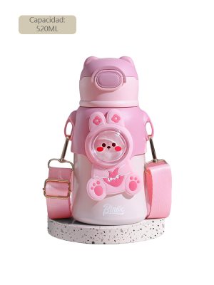 Termo Kawaii de acero inoxidable - Rosa