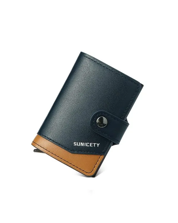 Billetera desplegable con bloqueo RFID- Azul