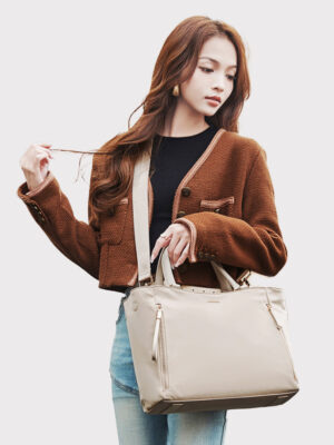 Bolso Brescia con portalaptop hasta 14"- Beige