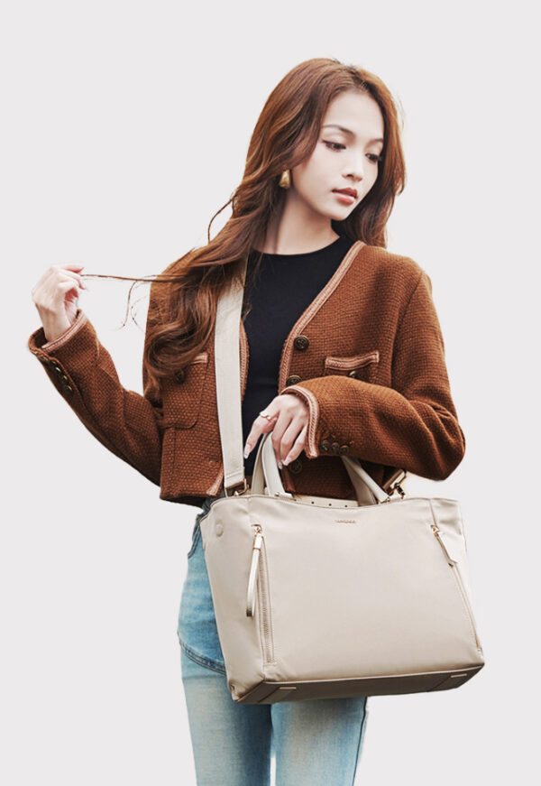 Bolso Brescia con portalaptop hasta 14"- Beige